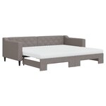 vidaXL Lit de jour avec gigogne et matelas taupe 90x200 cm tissu