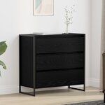 vidaXL Buffet Chêne noir 79 x 36 x 75.5 cm Bois d'ingénierie