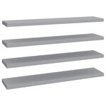 vidaXL Étagères murales flottantes 4 Pièces gris 120x23 5x3 8 cm MDF