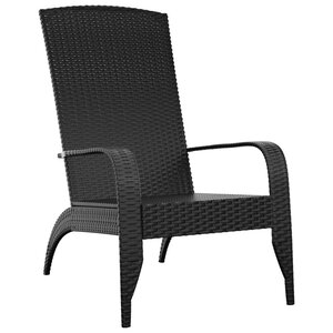 vidaXL Chaise de jardin Adirondack en polyrotin noir