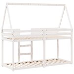 vidaXL Lit superposé avec toit blanc 90x200 cm bois de pin massif