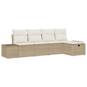 vidaXL Ensemble de canapé de jardin 5 Pièces Beige 55 x 62 x 69 cm