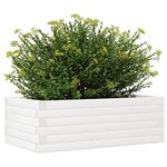 vidaXL Jardinière blanc 70x40x23 cm bois de pin massif