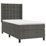 vidaXL Sommier à lattes de lit et matelas Gris foncé 80x200 cm Velours