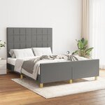 vidaXL Cadre de lit sans matelas gris foncé 140x200 cm tissu