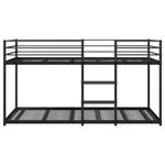 VidaXL Lit superposé sans matelas noir 90x200 cm acier