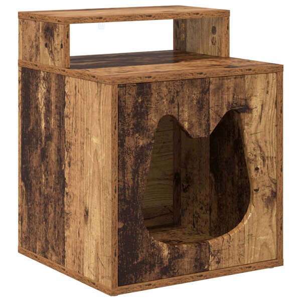 vidaXL Maison pour chat Bois ancien 42 5 x 40 x 53 5 cm