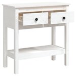 vidaXL Table console Blanc 75x35x75 cm Bois massif de pin