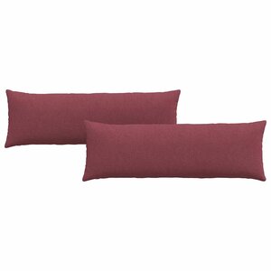 vidaXL Coussins de canapé 2 Pièces Bordeaux 120 x 40 cm tissu