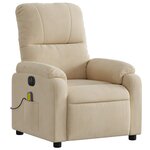 vidaXL Fauteuil inclinable de massage électrique crème