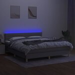 vidaXL Sommier à lattes de lit et matelas et LED Gris clair 180x200 cm
