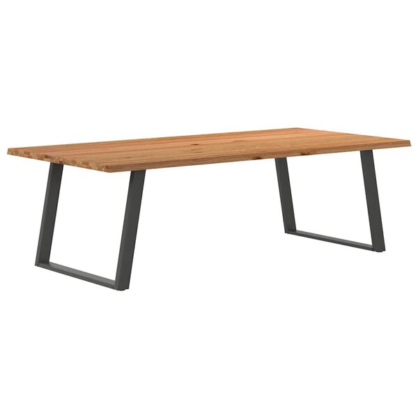 vidaXL Table à manger et bord naturel bois massif chêne rectangulaire
