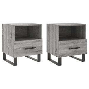 vidaXL Tables de chevet 2 Pièces sonoma gris 40x35x47 5 cm