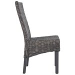 vidaXL Chaises à manger lot de 2 marron rotin kubu et bois d'acajou