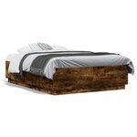 vidaXL Cadre de lit sans matelas chêne fumé 140x190 cm