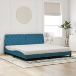 vidaXL Lit avec matelas bleu 200x200 cm velours