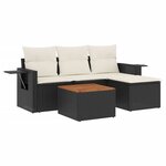vidaXL Salon de jardin 5 Pièces avec coussins noir résine tressée