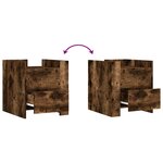 vidaXL Table de chevet chêne fumé 45x50x50 cm bois d'ingénierie