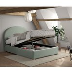 Lit MOON vert 140x200 - Coffre + 2 poufs
