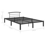 vidaXL Cadre de lit sans matelas noir métal 160x200 cm