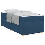 vidaXL Cadre de lit avec matelas Bleu 90 x 190 cm tissu