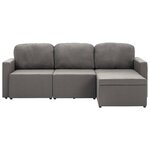 vidaXL Canapé-lit modulaire 3 places Taupe Tissu