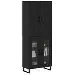 vidaXL Haut Armoire 2 Pièces Chêne noir 69 5 x 34 x 180 cm