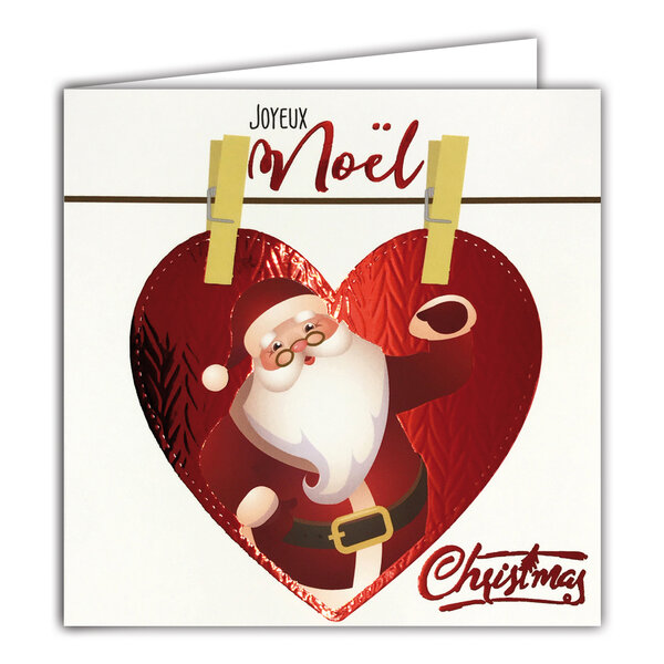 Carte Joyeux Noël avec Enveloppe Blanche 15x15cm