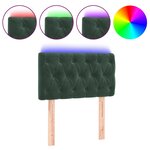 vidaXL Tête de lit à LED Vert foncé 80x7x78/88 cm Velours
