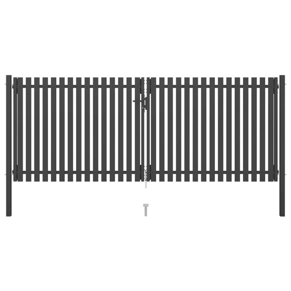 vidaXL Portail de clôture de jardin Acier 4x1 7 m Anthracite