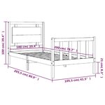 vidaXL Cadre de lit sans matelas 100x200 cm bois massif de pin