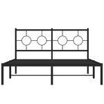 vidaXL Cadre de lit métal sans matelas avec tête de lit noir 140x190cm