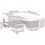 vidaXL Ensemble de canapé de jardin avec coussin 13 Pièces beige et crème