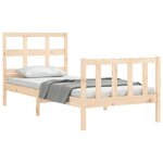vidaXL Cadre de lit avec tête de lit 90x200 cm bois massif