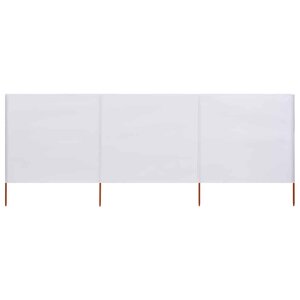 vidaXL Paravent 3 panneaux Tissu 400 x 80 cm Blanc sable
