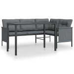 vidaXL Ensemble à manger de jardin 2 Pièces anthracite acier