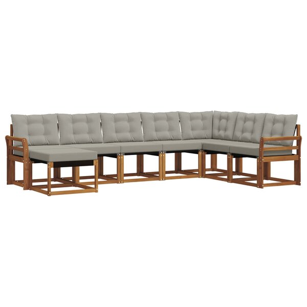 vidaXL Ensemble de canapés d'extérieur 8 Pièces Gris Naturel et Clair