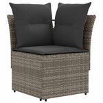 vidaXL Ensembles de meubles 5 Pièces Gris et Gris foncé Rotin PE
