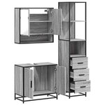 vidaXL Ensemble de meubles de salle de bain 3 Pièces Sonoma gris