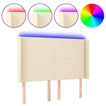vidaXL Tête de lit à LED Crème 147x16x118/128 cm Similicuir
