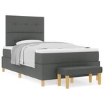 vidaXL Lit Box Spring avec Matelas & Banc Gris Foncé 120x200 cm Tissu
