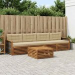 vidaXL Ensemble de canapés d'extérieur 5 Pièces Naturel et Beige