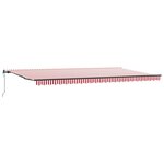 vidaXL Auvent rétractable automatique Rayé Rouge et Blanc 600 x 300 cm