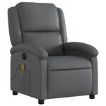 vidaXL Fauteuil de massage inclinable électrique gris similicuir
