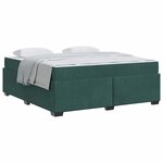 vidaXL Cadre de lit avec matelas Vert foncé 180 x 200 cm tissu