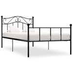 vidaXL Cadre de lit Noir Métal 90 x 200 cm
