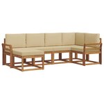 vidaXL Ensemble de canapés d'extérieur 6 Pièces Naturel et Beige