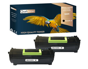 Qualitoner x2 toners 502h noir compatible pour lexmark