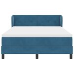 vidaXL Lit à ressorts avec tête de lit Bleu foncé 140 x 190 cm Velours