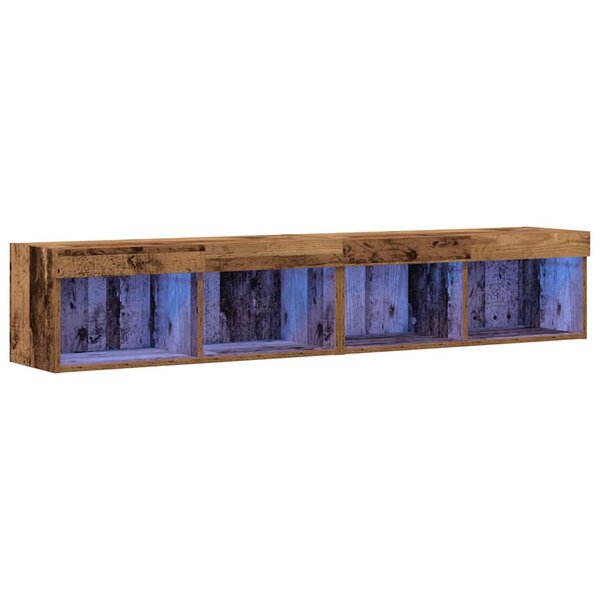 vidaXL Ensemble meuble TV avec LED 2 Pièces Bois ancien 80 x 30 x 30 cm